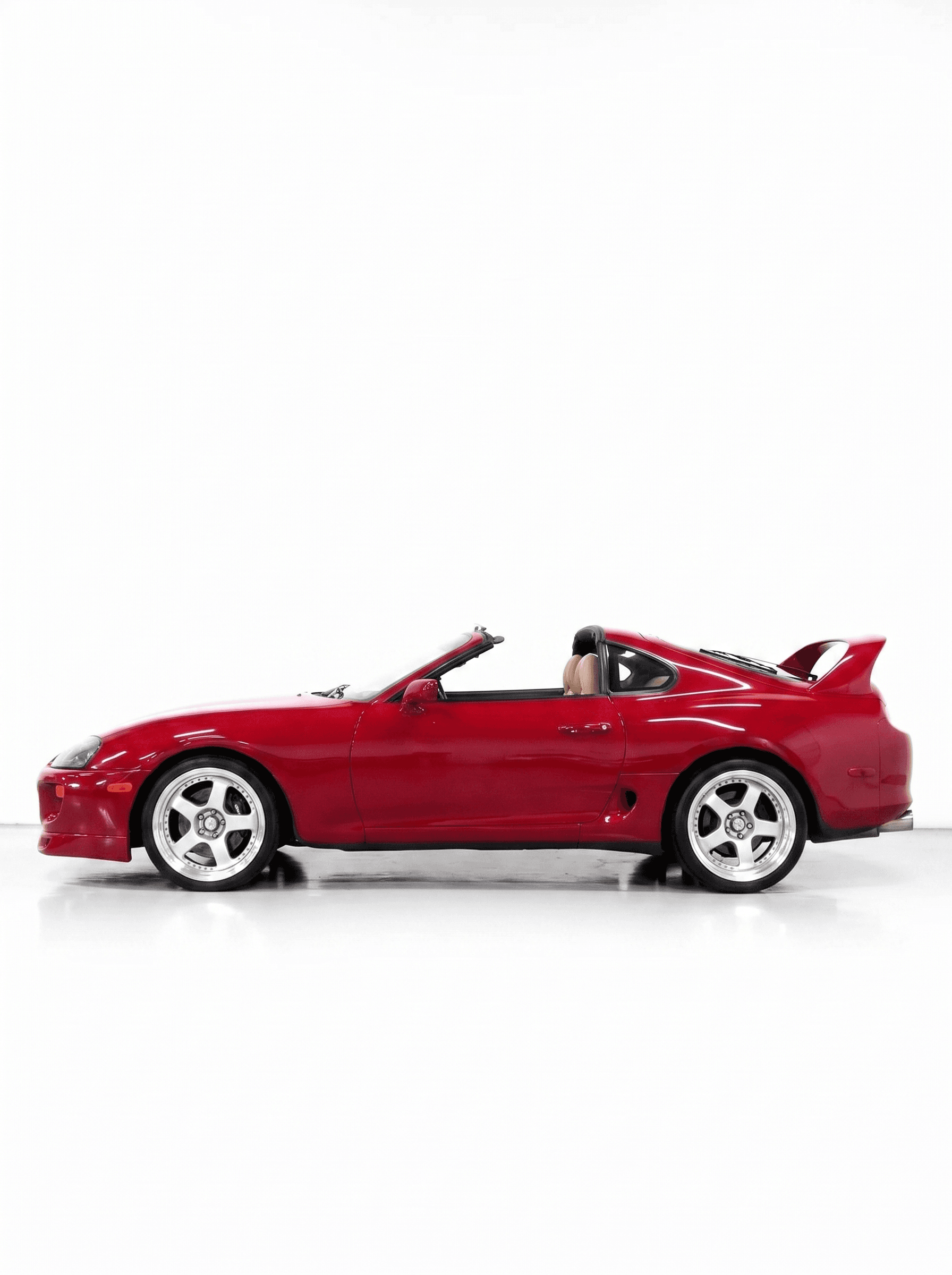 1995 Toyota Supra Turbo, Renaissance Red, top off, in studio